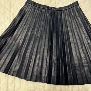 J.Crew Swingy Pleated Mini Skirt  in faux leather